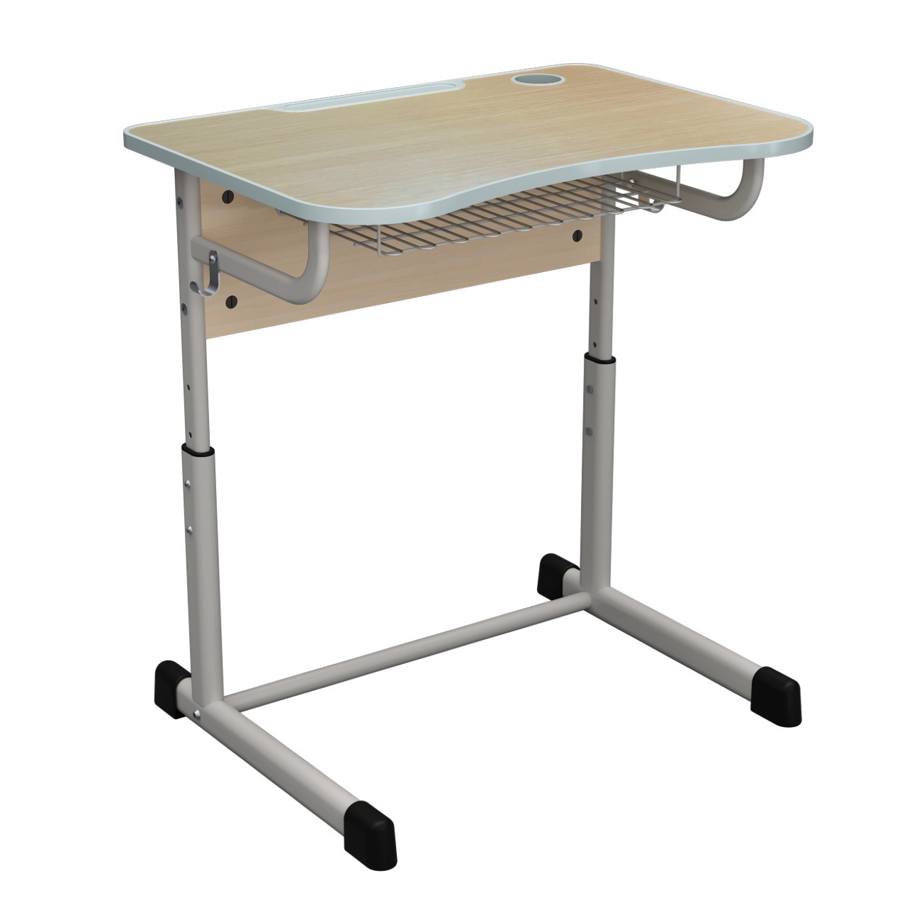 Стіл 1-місний, з сірою поліуретановою кромкою на стільниці, АНШАР ГРУП, 700х500х640-820мм, ростова група №4-7